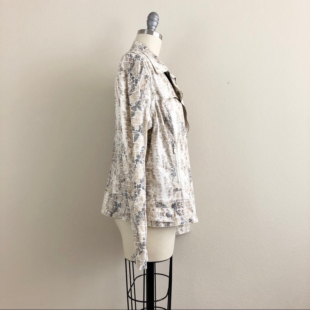 Yansi Fugel Snakeskin Moto Zip Convertible Jacket - Picture 3 of 5